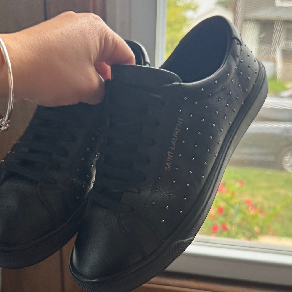 Saint Laurent Black Studded Sneakers